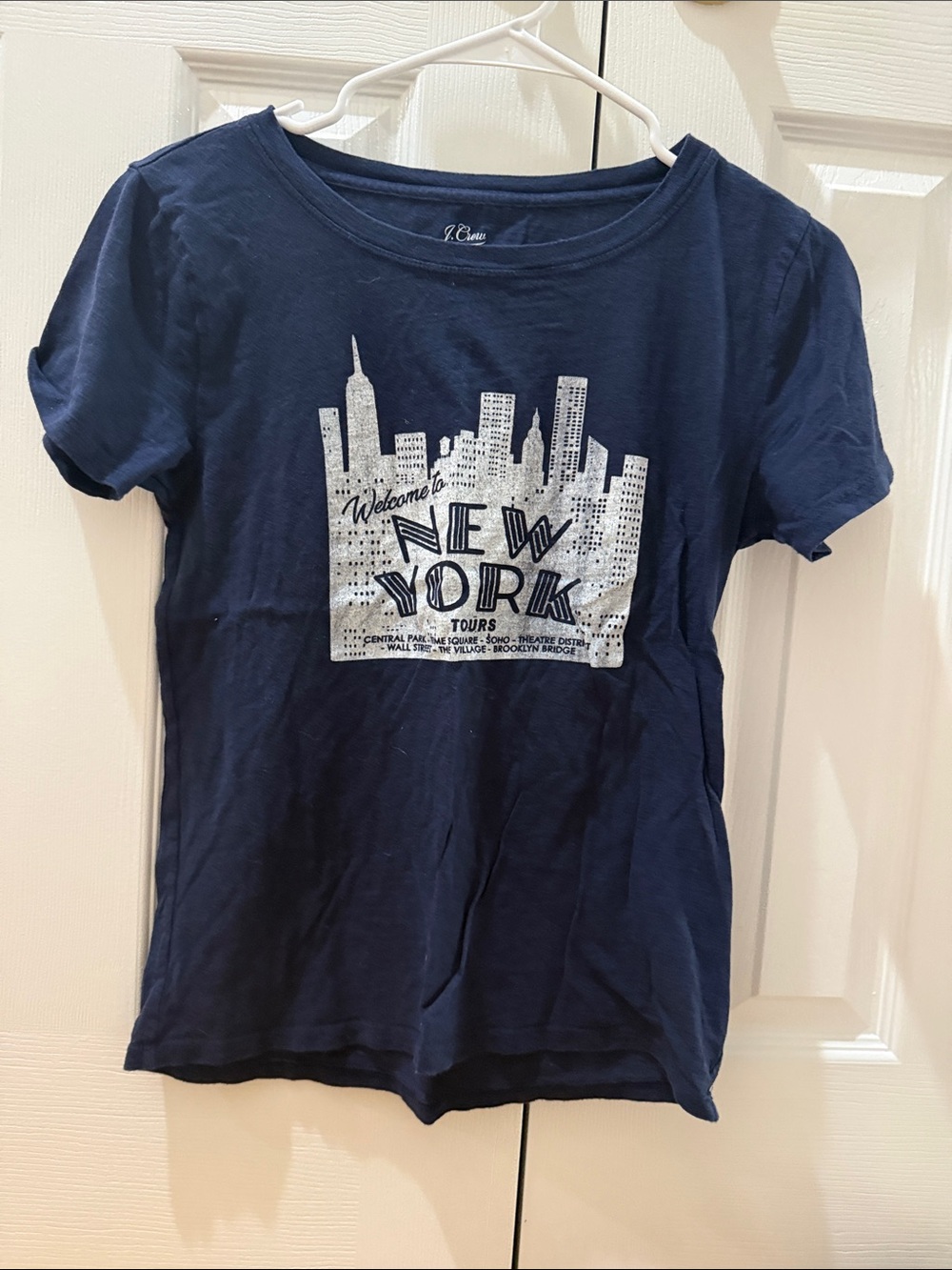 J. Crew Navy Blue 'Welcome to New York' Short Sleeve Tee